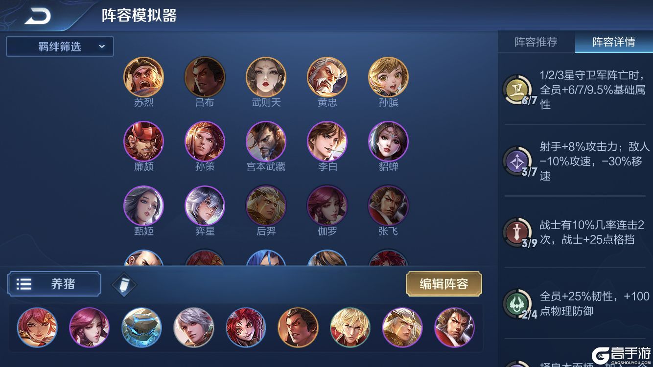 王者荣耀攻略_王者模拟战养猪射手攻略 养猪射手阵容及站位指南